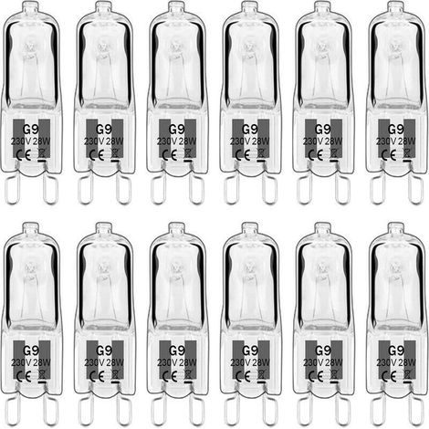 Ampoule LED G9,Ampoule Halogene G9 28W 230V, 350LM 2700K Blanc Chaud Dimmable, G9 Ampoules Capsule, pour Lustres, Lampes de Paysage, Appliques Murales, éclairage d\'armoire, Lot de 10 (1/5)
