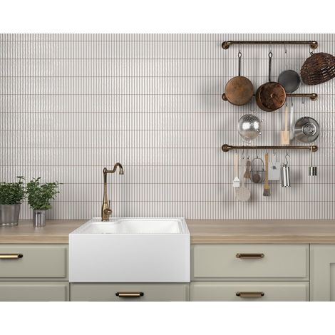 Carrelage Kit Kat Blanc MOSAIC GLOSS Snow 11,5x23,1cm (1/3)