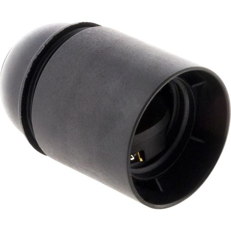 Zenitech – Douille E27 lisse sans bague – Thermoplastique noir – 4A 250V – Pour luminaires modernes