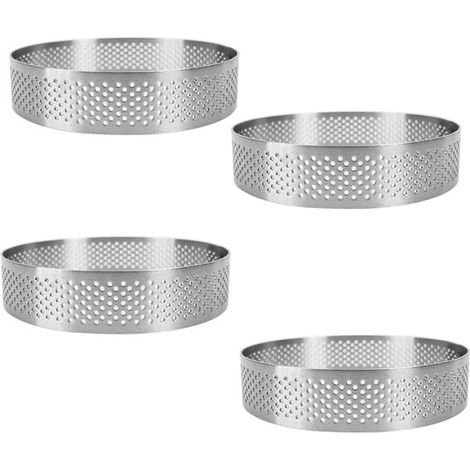 Anelli per torte - Set da 8 - Diametro 8 cm  Spessore 2 cm  - Acciaio inossidabile - Stampo per torte - Stampo per mousse - Per cuocere muffin, torte e biscotti