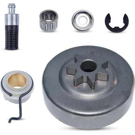 Kit 6 pcs pignon de tambour de clutch 3/8", roulement, rondelle, clip pour tronçonneuses STIHL MS311 MS391, remplace 1129 640 2000 (1/5)