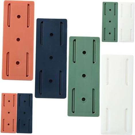 Fixateur de Multiprise Mural Auto-adhésif sans Perçage, 8 Pièces Support de Prise Suspendu pour Multiprise, Plastique, pour Adaptateurs et Télécommandes, Cuisines et Bureaux (1/5)