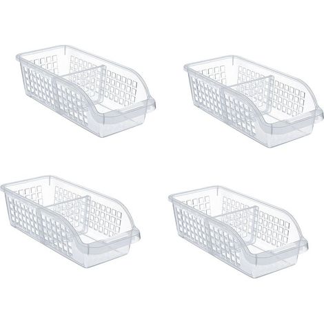 4PCS Coffre-Fort de Stockage Avec une Plaque Séparatrice - Conteneur de Stockage de Cuisine, Réfrigérateur et Autres Organisateurs (1/5)