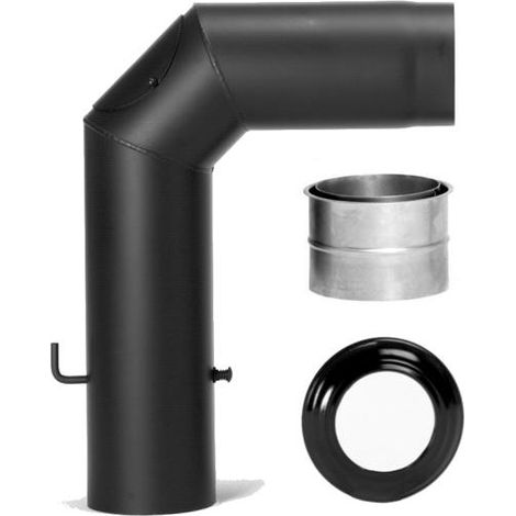 Rauchrohrset Segmentbogen Wandfutter, Rosette