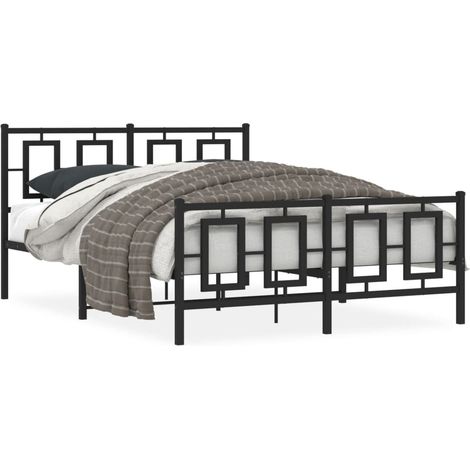 Maison Exclusive - Giroletto con Testiera e Pediera Metallo Nero 135x190 cm (1/5)