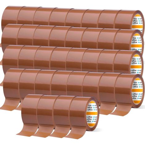 m-office Nastro Adesivo, Nastro Adesivo Marrone da Imballaggio, Rotolo di Nastro per Scatole da Imballaggio, Spedizioni, Traslochi e Artigianato, Sigillo Sicuro e Resistente (36 unità, 48mmx66m) (1/5)