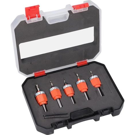 Juego de brocas avellanadoras con tope de profundidad ajustable,Eliminación eficiente de virutas,Diámetro 28-32-35-4 mm,Llave para madera y metal