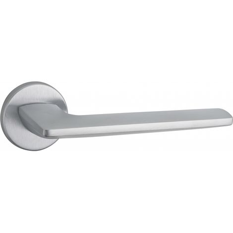 Maniglia di design Boston, per porta, su rosetta tonda, cromo satinato - FROSIO BORTOLO