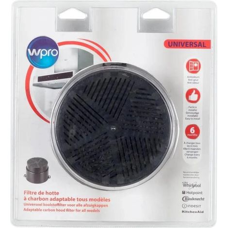 Wpro UNF001 Filtro de carbón activo negro para campana extractora