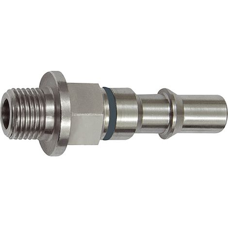 Riegler Unverwechselbarer Nippel NW 6, ISO 6150 C, G 1/4 AG, grau