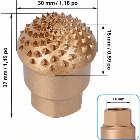 Tête de ponçage arquée M14 pour travail du bois diamètre 30 mm, outil meuleuse 15 × 10 × 10 cm 100 g – Livraison gratuite (1/4)