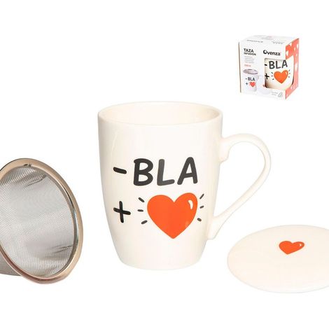 Taza infusión bla con filtro y tapa 350 ml