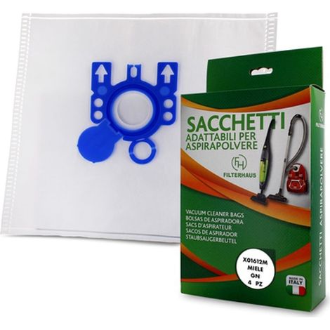 4PZ SACCHETTI MICROFIBRA ASPIRAPOLVERE MIELE GN COMPATIBILI DA S300 A S55 HOOVER