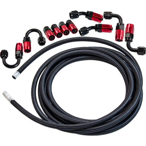 16.4FT AN6-6AN Geflecht-Kraftstoffschlauch + Kraftstoffschlauchadapter Kit (1/5)
