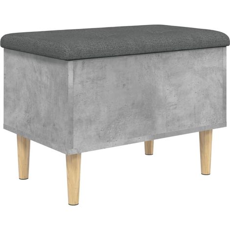 Panca portaoggetti con cuscino sedile grigio 62 x 42 x 46 cm legno composito cemento colore grigio DEC024766