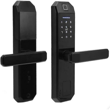 Les serrures de porte intelligentes sans clé prennent en charge les mots de passe, la biométrie et les cartes à empreintes digitales, adaptées à la sécurité des bureaux et des domiciles, modèle de bas (1/4)