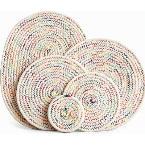 dessous-de-plat isolant multicolore en coton modele 1