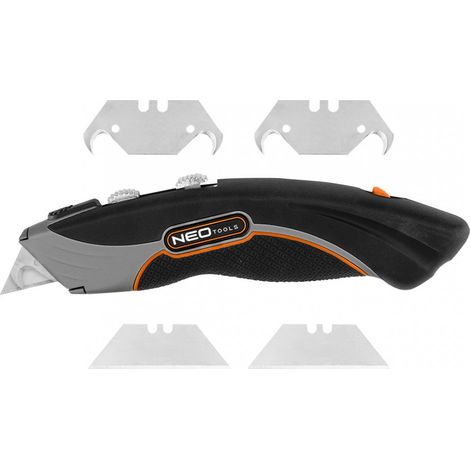 Cuchillo utilitario neo-tools 63-700 sistema doble hoja aleación zinc (1/5)