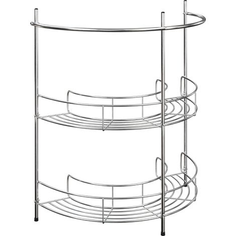 Étagère de Rangement sur Pied – Étagère compacte sous l'évier avec 2 étagères de Rangement et Porte-Serviettes, Standard, chromé (1/5)