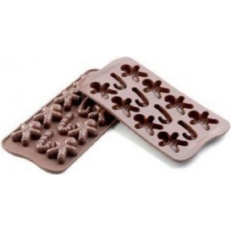 SILIKOMART STAMPO SILICONE FORNO EASYCHOC MR.GINGER CIOCCOLATINI SCG12