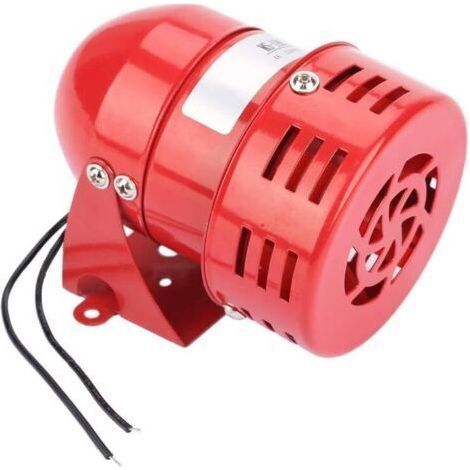 Sirène d'alarme extérieure, 220 V, 120 dB, mini-sirène filaire MS-190, alarme moteur industrielle, alarme moteur rouge, sirène à tonalité continue pour usines, zones résidentielles et rues commerçante (1/4)