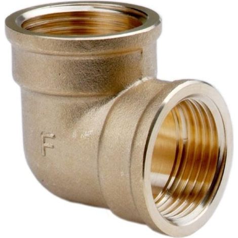 Ferro Raccord coudé laiton chrome 6/4'' fileté 16 mm (1/2)