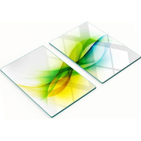 Taglieri decorativi in vetro temperato con motivo a onde astratte, 2x40x52 cm (1/5)