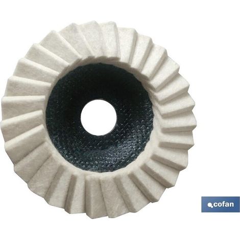Disque à lamelles en feutre pour le polissage ø115 mm, idéal pour l'acier inoxydable et l'acier allié