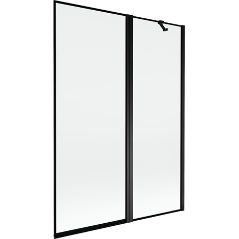 Mexen Mist paratia vasca da bagno 2 ante destra 130 x 150 cm, cornice nera, nero - 8A9-130-011-70-70-P (1/5)