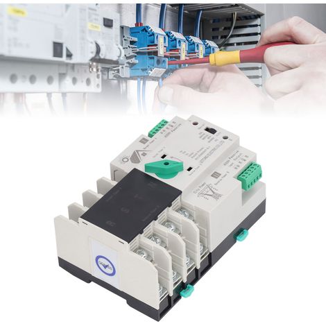 Commutateur de transfert automatique double alimentation CHLT-125/4P AC220V, avec minuterie ininterrompue au millième de seconde, photovoltaïque vers AC 80A (1/5)