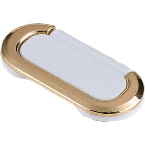 Poignées de porte encastrées invisibles en alliage de zinc blanc doré, 64 mm, lot de 2 (1/5)