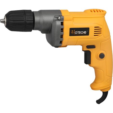 Perceuse électrique 420W 0-4500RPM 10mm Métal 15mm Bois 220-240V 50/60Hz avec supports de serrage en plastique, balais de charbon et accessoires (1/5)