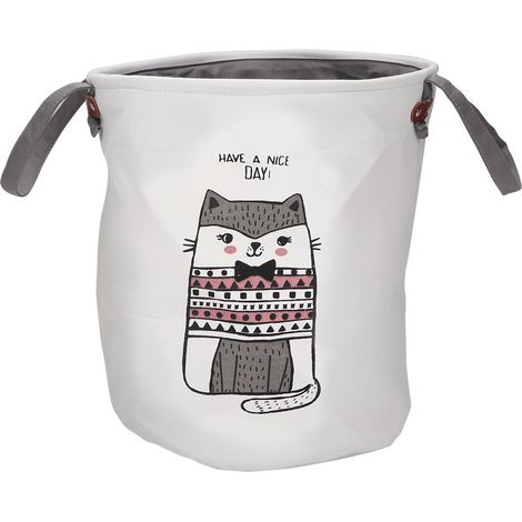 Panier à linge pliable, boîte de rangement pour jouets, grande boîte de rangement pour vêtements et articles divers, organisation de la maison, chat rose. (1/5)