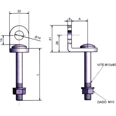 POTENT OCCHIOLO FISSO ACC PER LUCCHETTO 26/74 MM- 1,0 pz