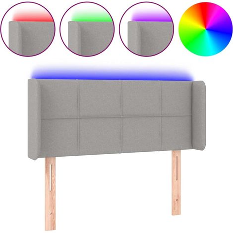 Maison Exclusive - Cabecero con LED de tela gris claro 83x16x78/8 (1/5)