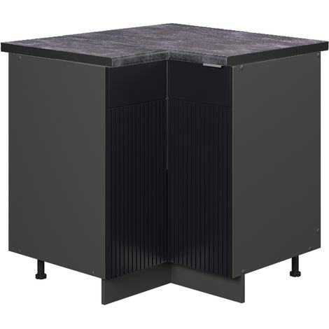 Meuble d'angle Fame-Line, Noir rayé, 80.5 cm , PT Anthracite, Vicco (1/5)