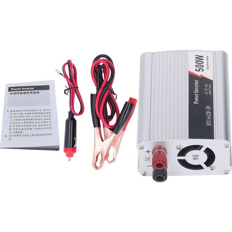Convertisseur de puissance 500W 12V CC vers 220-230V CA avec sortie USB 5V, onduleur sinusoïdal pour voiture