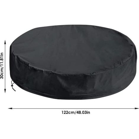 SABIR-Couverture de piscine pour chien - Ronde - Pliable - Résistante aux UV - 122 x 30 cm (1/4)