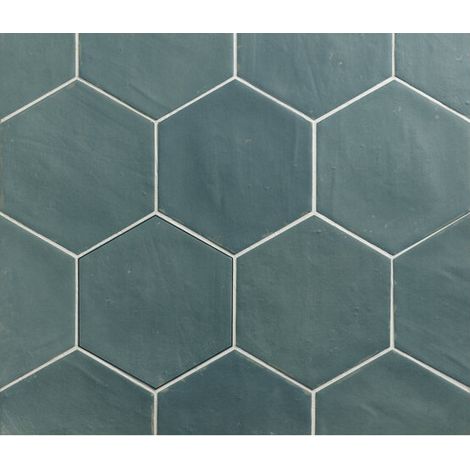 Carrelage effet Argile ATLAS HEXA Hexagone 16x14cm Turquoise - boîte de 0.33 m2 Hexagone 16x14 cm Turquoise -  - boîte de 0.33 m2