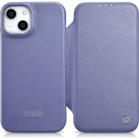 Custodia in pelle premium MagSafe CE per iPhone 14 Plus con chiusura magnetica, viola chiaro (1/5)