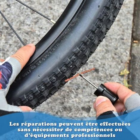 Kit Reparation Pneu - 50 Pieces - Pour Voiture Moto Camion - Sans Chambre A Air - Bandes De Reparation En Caoutchouc Naturel (1/5)