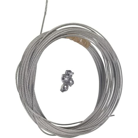 Grundfos Niro-Stahlseil 20 m, d= 2mm, mit 4x Bügelklemmen (1/2)