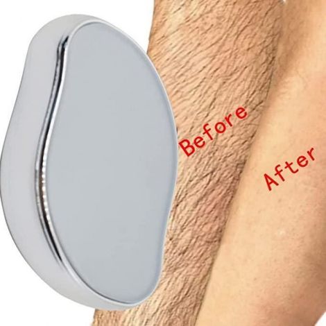 COFFRET EPILATION Epilation physique indolore lavable réutilisable en forme de mangue pour les jambes et bras Argent (1/4)