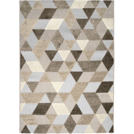DEHORS-DEDANS GEOMET - Tapis pour intérieur-extérieur brun, beige et gris 120x170 (1/4)