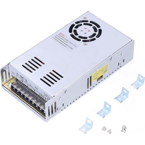 Alimentation à découpage DC 400W avec pinces, boîtier en alliage d'aluminium, conversion de tension 115-230VAC S-400-12, 12V/33A (1/5)
