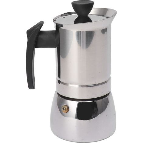 Cafetière italienne portable avec poignée isolante, en acier inoxydable 304, idéale pour la maison et les voyages, 4 tasses (200 ml). (1/5)