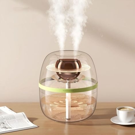 Room humidifier with night light, dual spray and automatic shut-off for home and office (green) (1/5)