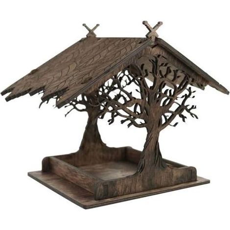 DBBEGK Mangeoires pour Oiseaux Sauvages Mangeoire Oiseaux Exterieur en Bois Maison Oiseaux Exterieur Jardin Mangeoire à Oiseaux Suspendue Nichoir Oiseaux Exterieur Cabane Oiseaux en Bois Bird Feeder (1/5)