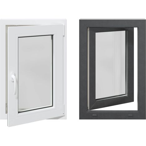Kellerfenster RISOR 50 x 75 cm PVC und Glas Anthrazit vidaXL (1/5)