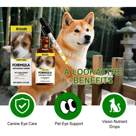 Gouttes nutritives pour le soin des yeux des chiens - Nettoyage oculaire doux et confortable - 60 ml (1/5)